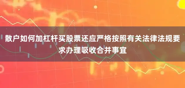 散户如何加杠杆买股票还应严格按照有关法律法规要求办理吸收合并事宜